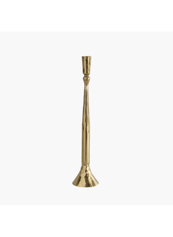 Home Box Aluminium Textured Taper Candleholder - Gold - Image 5